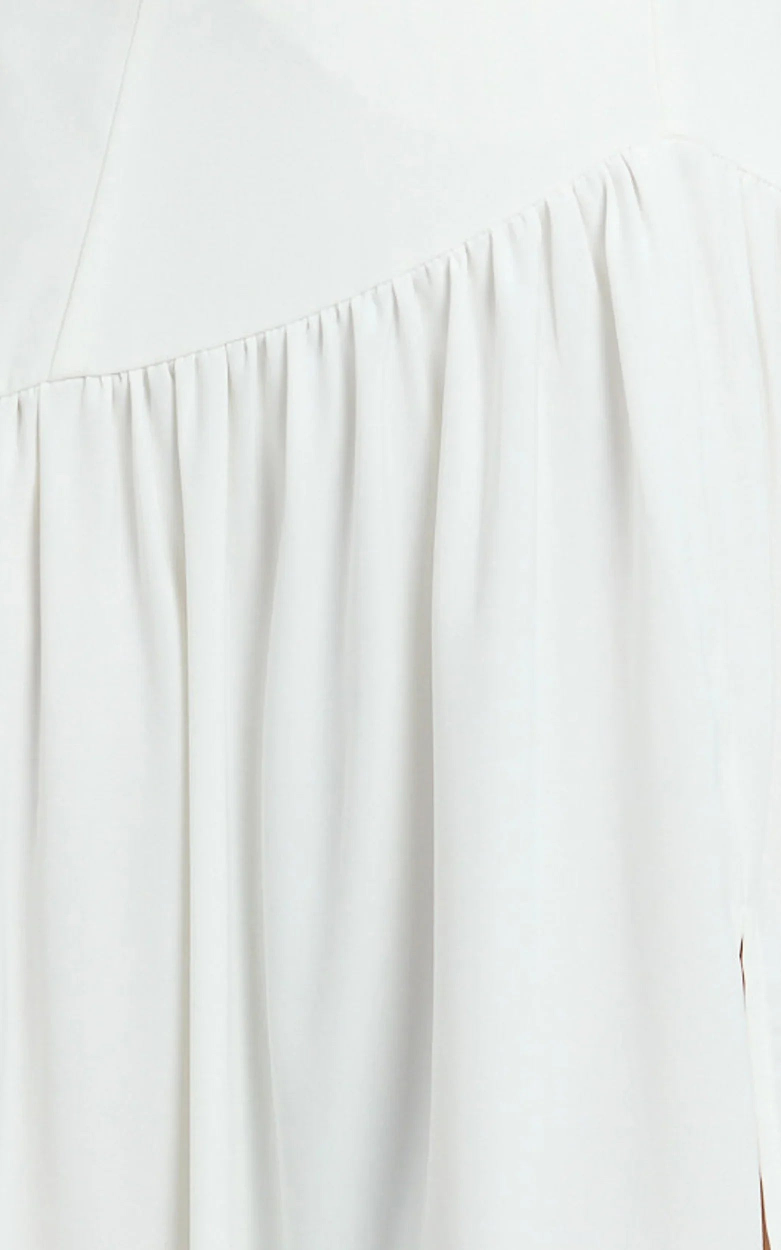 Nadiane Maxi Dress - Strapless Asymmetric Drop Waist Dress in Off White